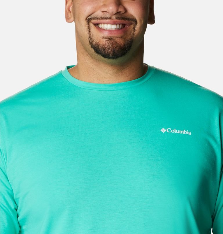 Men's Columbia Sun Trek Short Sleeve T Shirts Turquoise | Plus Size CA-P41A6